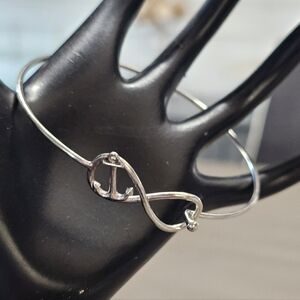 Elegant Silver-Tone Infinity Anchor Bracelet